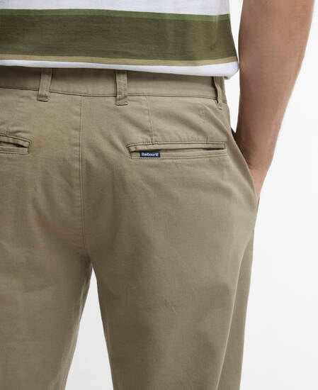 Washed Stretch Tailored Trousers Grey Olive