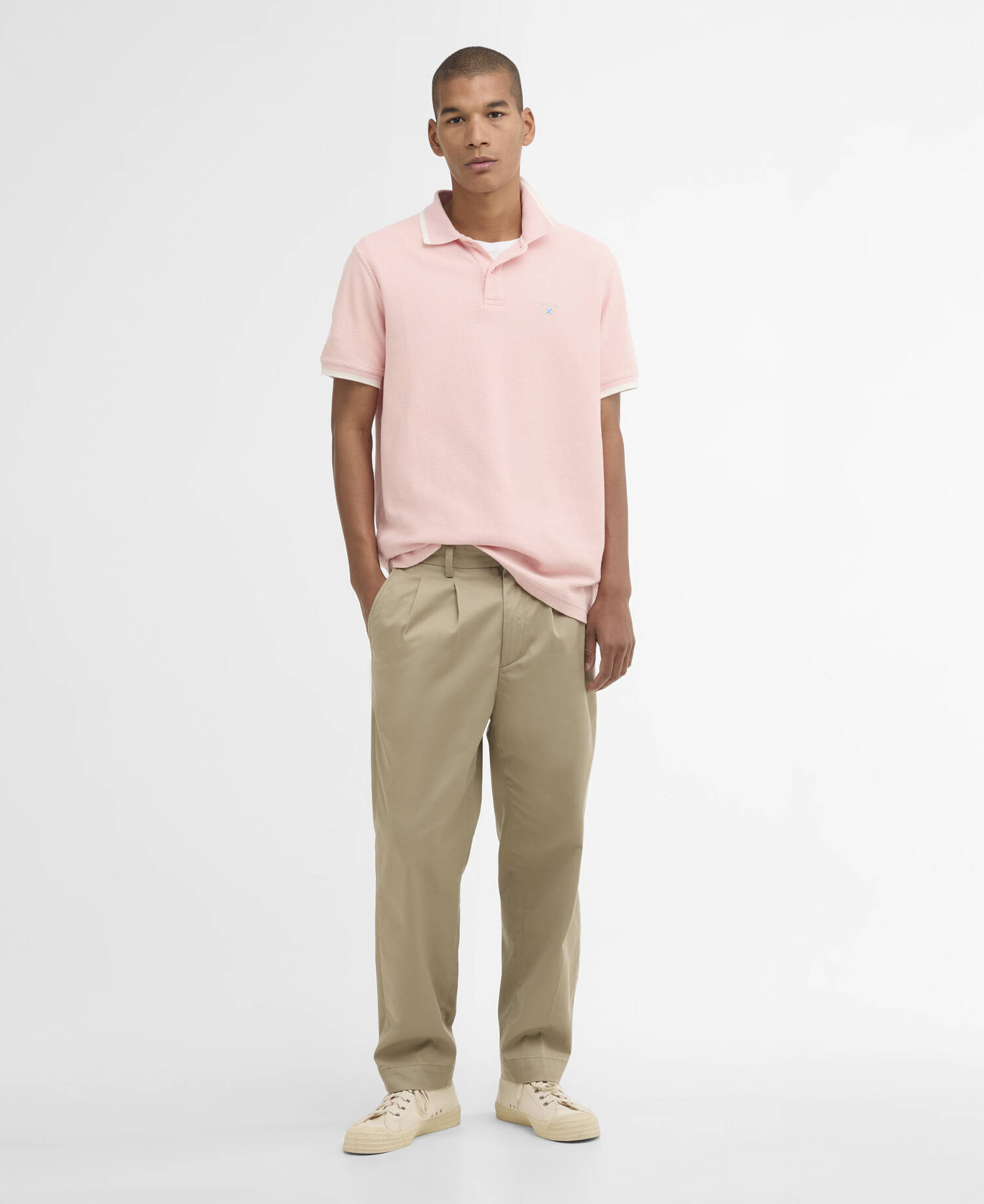 Ferriby Tailored Polo Shirt Silver Pink image number 1