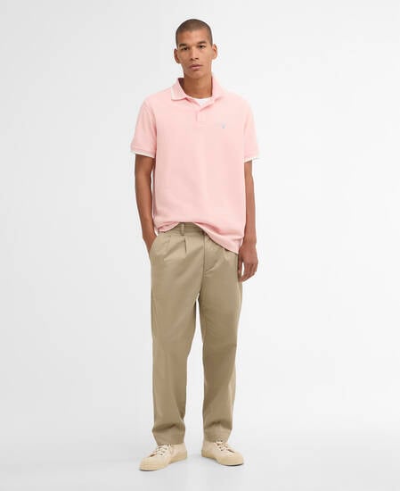 Ferriby Tailored Polo Shirt Silver Pink