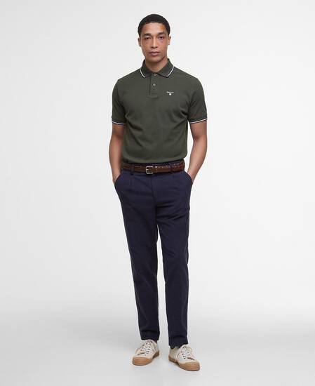 Fielding Tailored Short-Sleeved Polo Shirt Olive Fielding Tailored Short-Sleeved Polo Shirt Olive