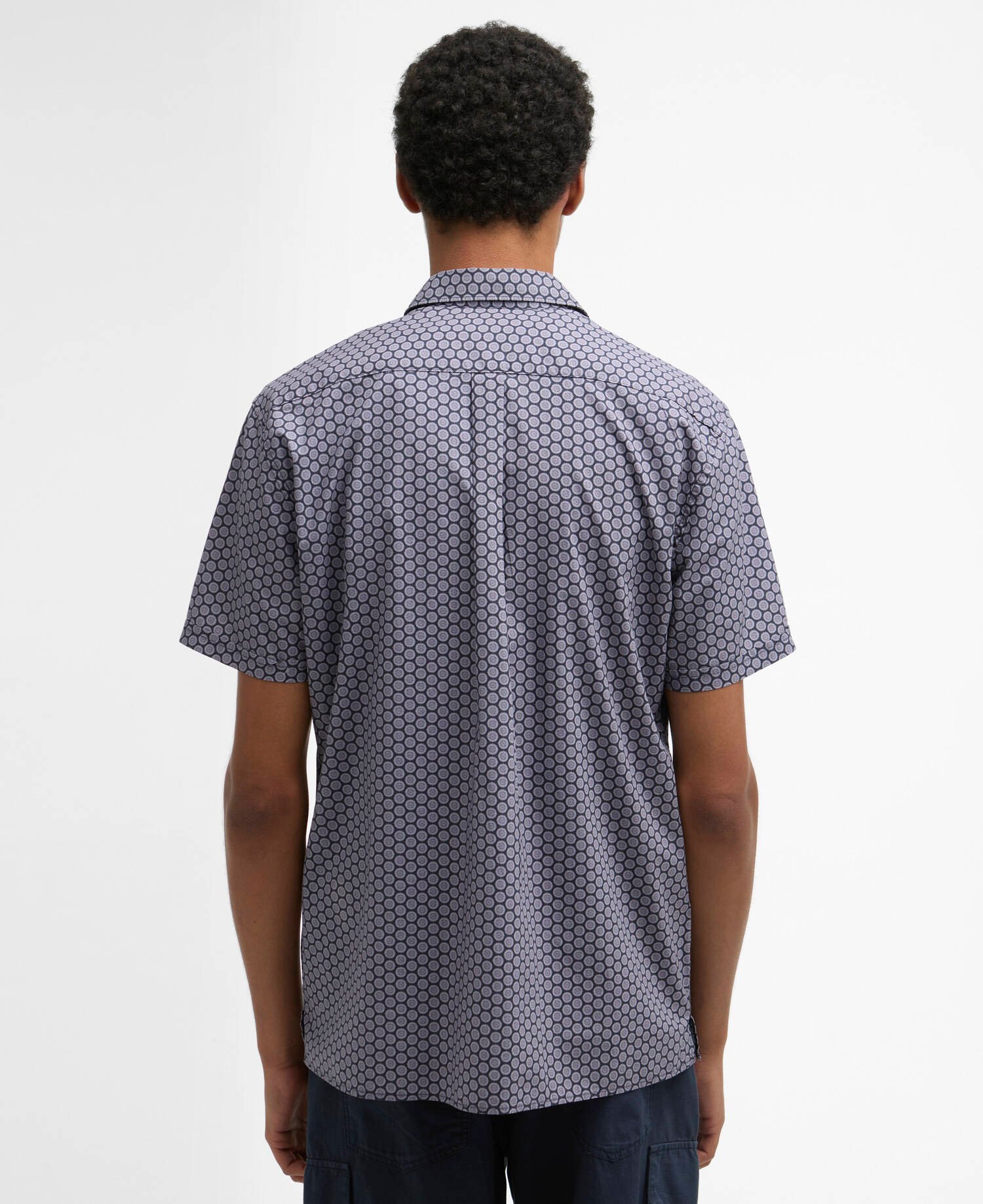 Appledore Printed Regular Short-Sleeved Shirt Navy image number 2