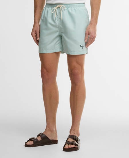 Water Reactive Leaf Print Swim Shorts Mint Blue