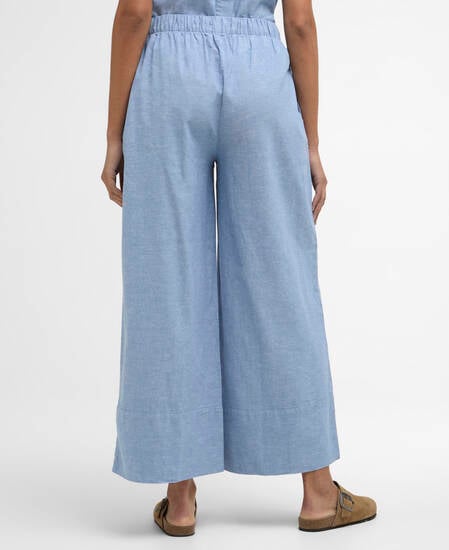 Josie Wide-Leg Trousers Light Chambray