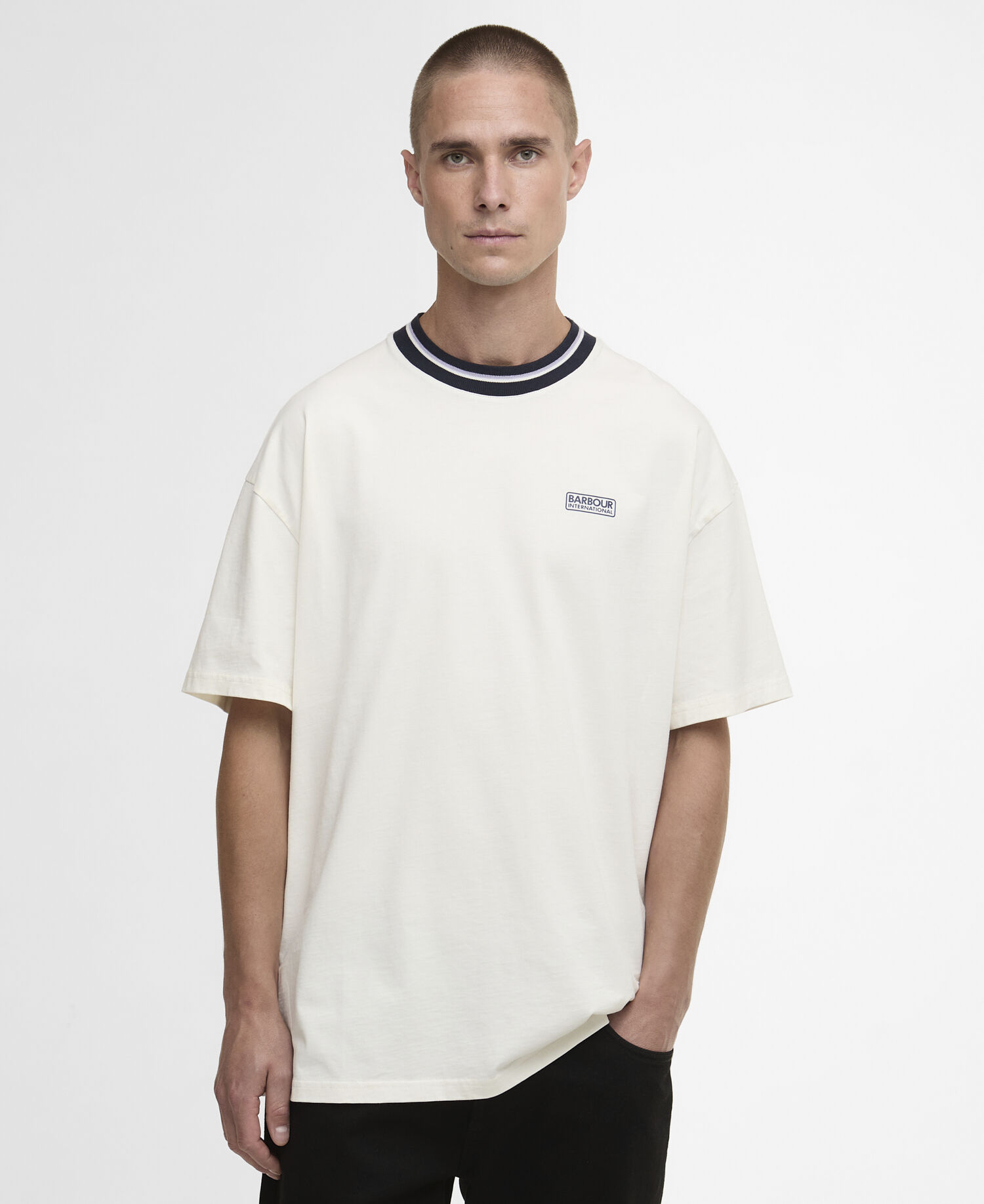 Taley Tipped T-Shirt Whisper White