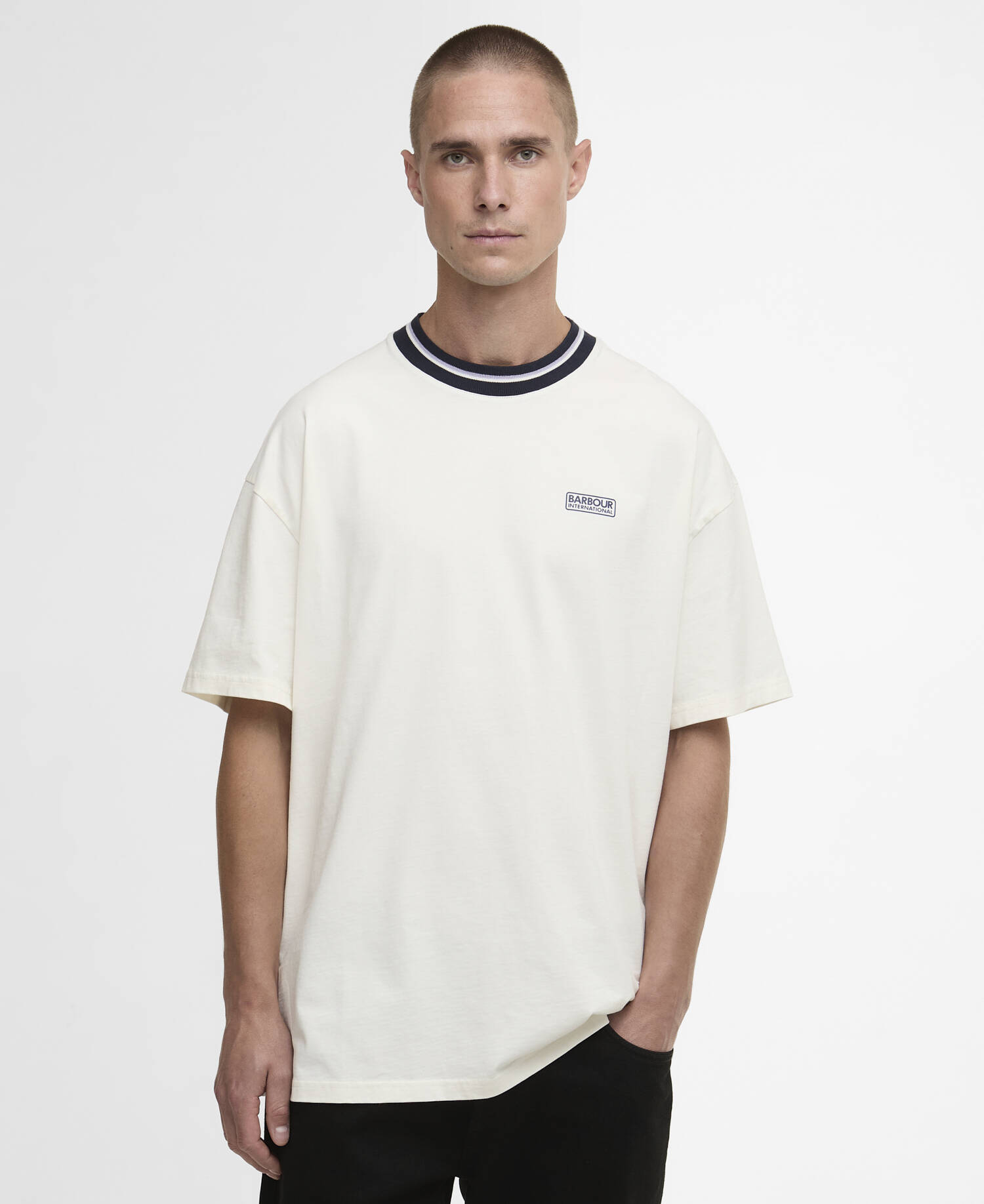 Taley Tipped T-Shirt Whisper White image number 0