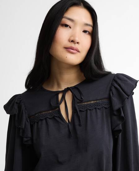 Carleen Ruffled Blouse Dark Navy