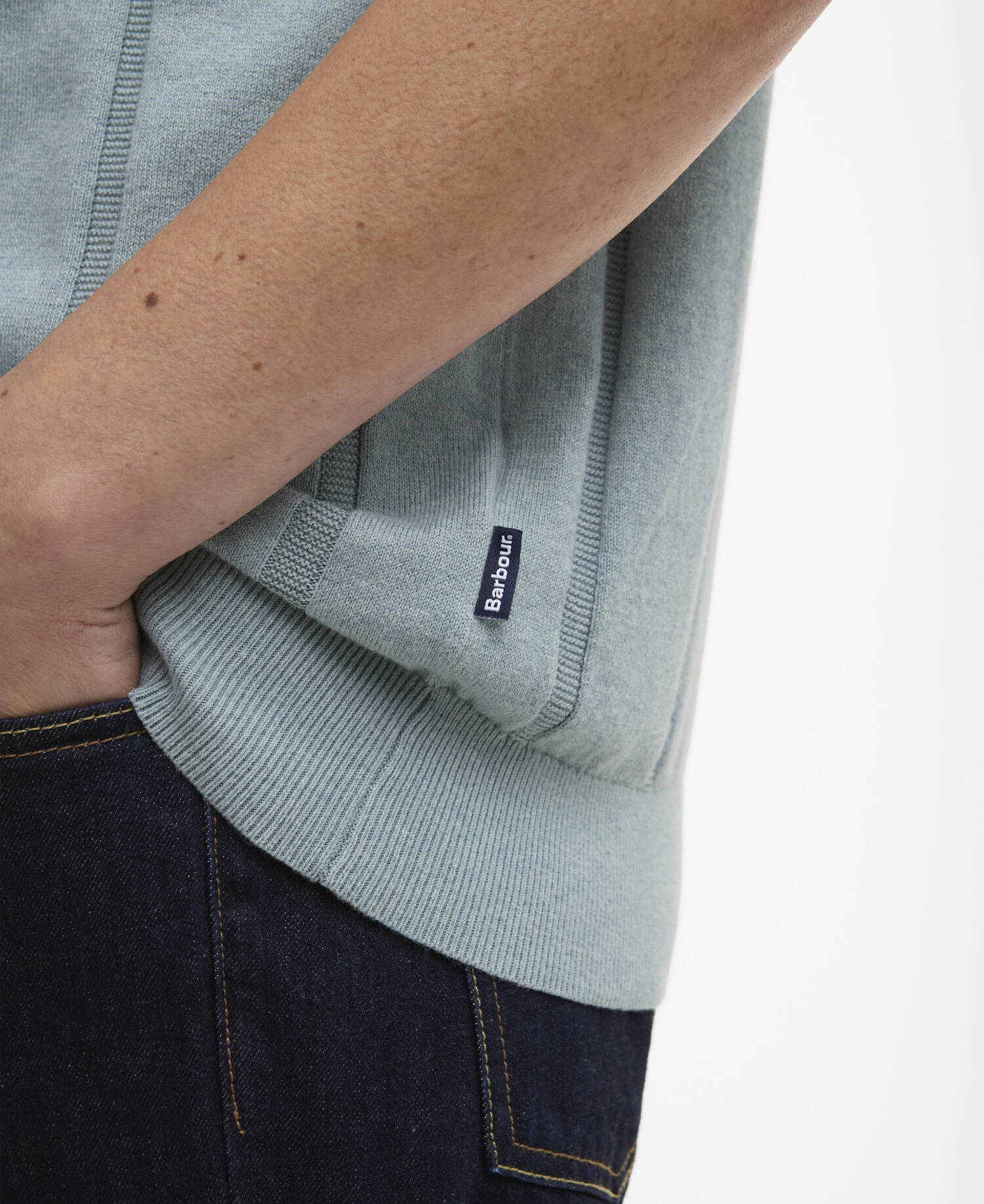 Wellburn Knitted Polo Shirt Slate image number 4