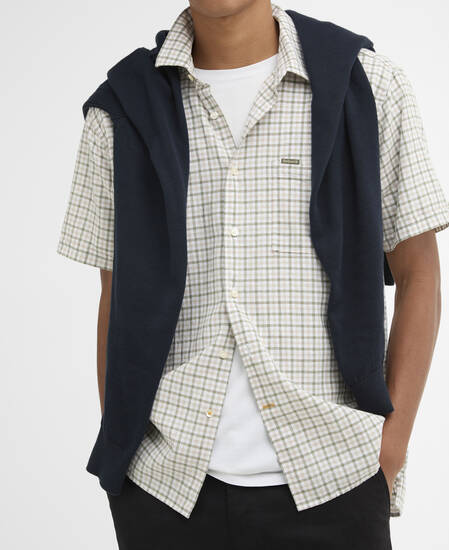 Nelson Gingham Short-Sleeved Shirt Stone