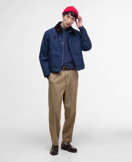 Spey Slim Waxed Jacket Washed Cobalt
