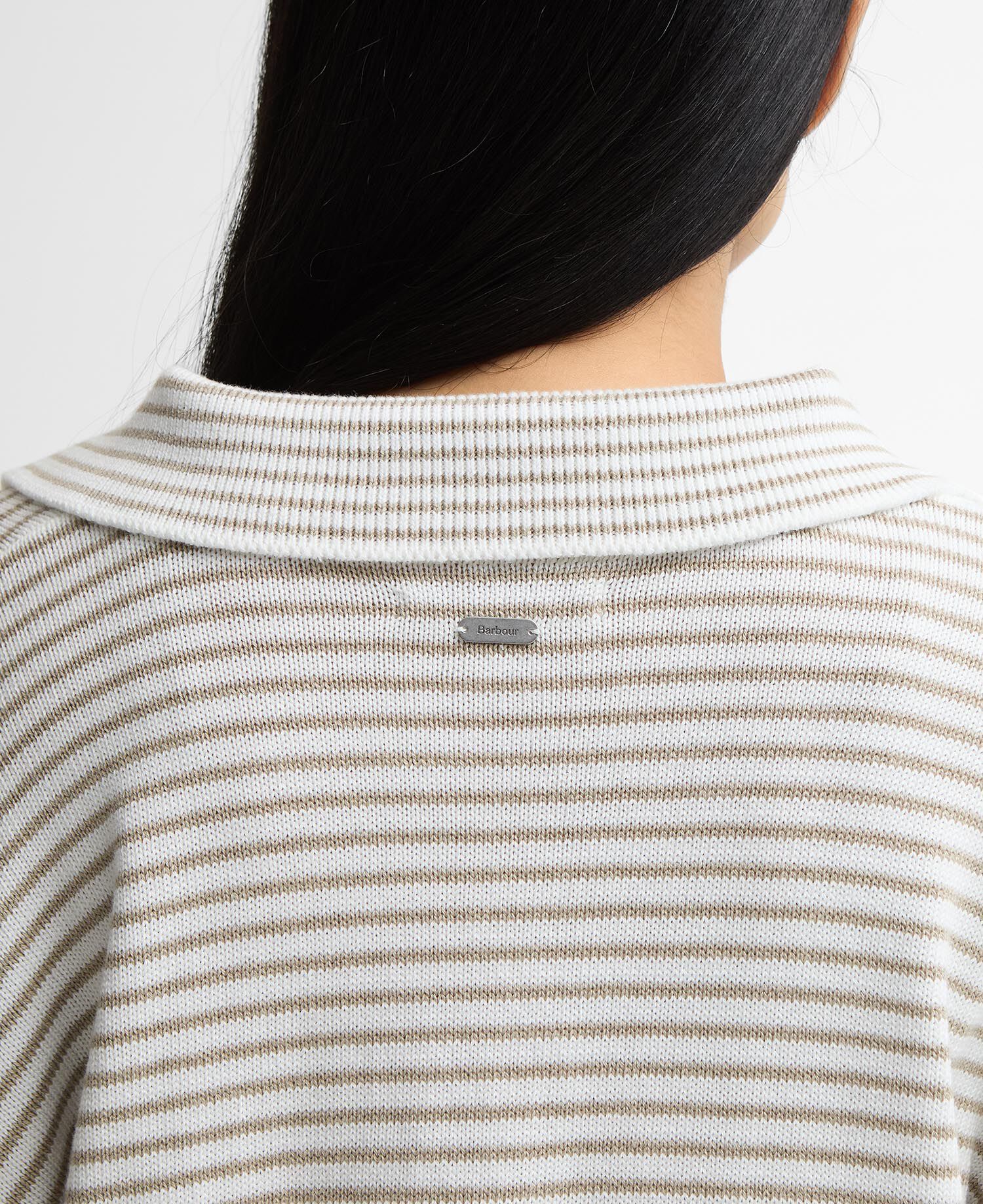 Aylesby Striped Collared Jumper Cloud/Sand Stripe