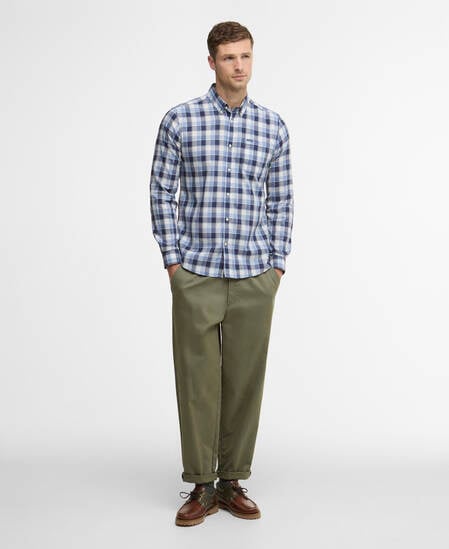 Harwood Gingham Long-Sleeved Tailored Shirt Blue