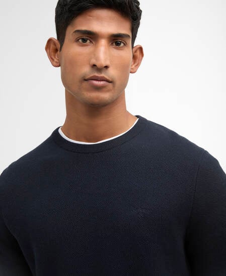 Pullover Essential Honeycomb Rundhalsausschnitt Navy