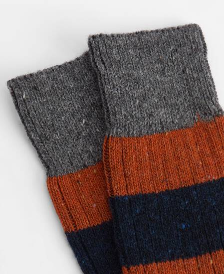 Houghton Stripe Socks Navy-Ginger Houghton Stripe Socks Navy-Ginger