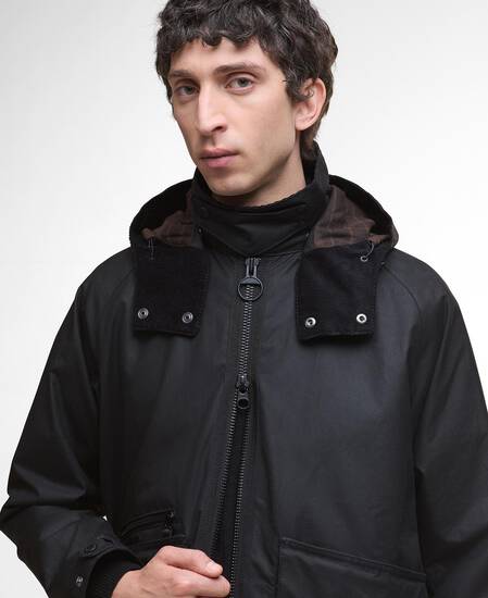 Re-Engineered Bardon Spey Waxed Jacket Black