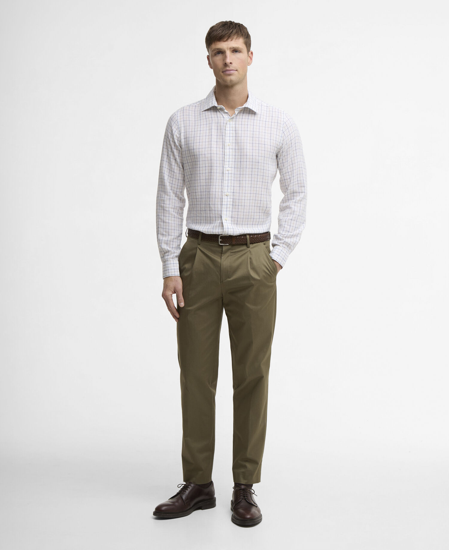 Belleview Tattersall Tailored Shirt White