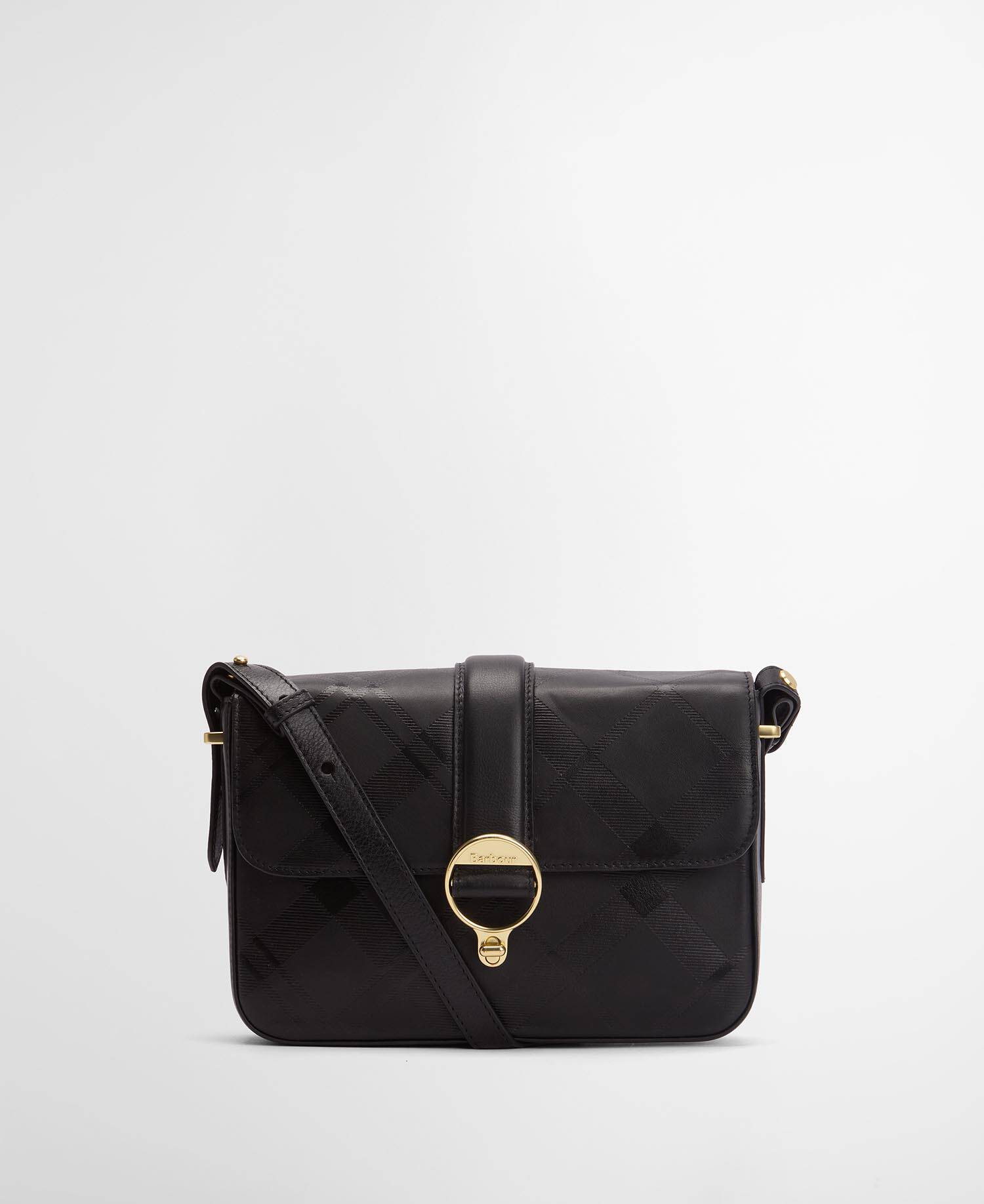Borsa a tracolla in pelle Rosa Black/ Deboss Tartan image number 0