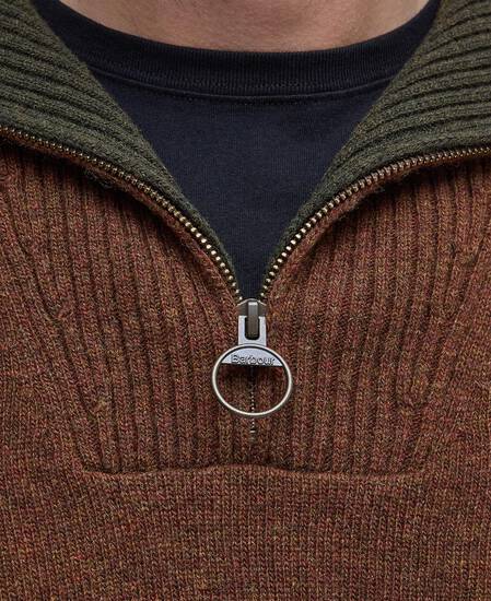 Nelson Essential Half-Zip Jumper Dark Sand