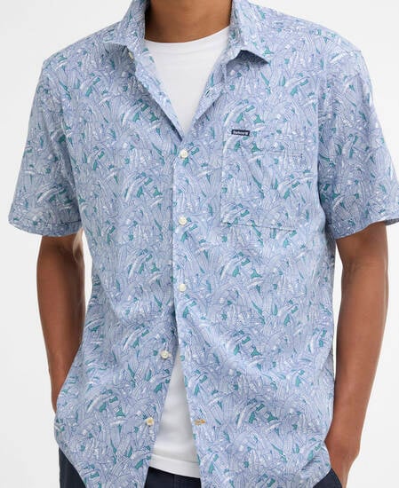 Greatcroft Printed Short-Sleeved Shirt Blue