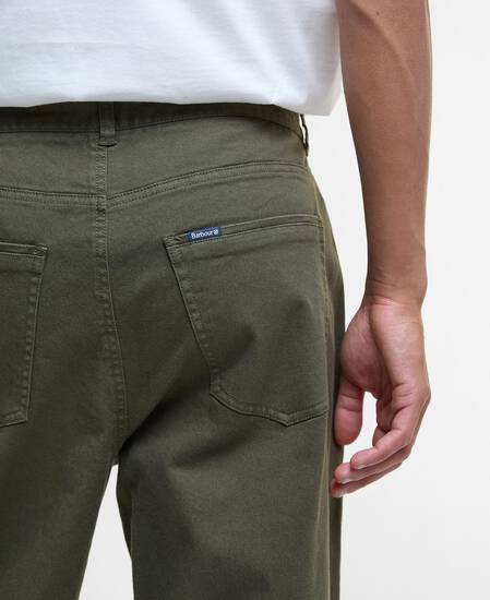 Pantaloni in tessuto stretch lavato dalla vestibilità regular Forest