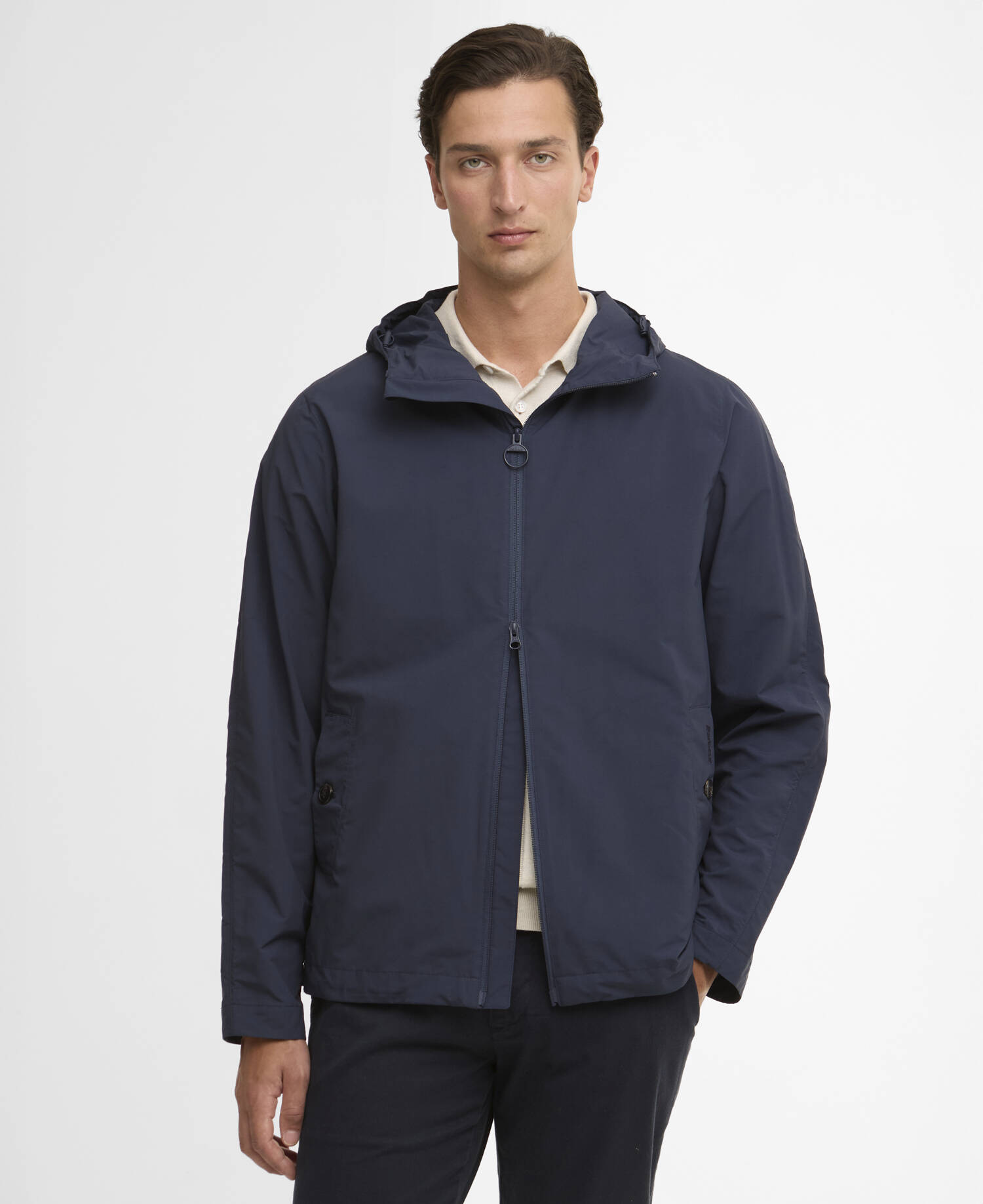 Giacca antipioggia Modern Rokig con cappuccio Navy image number 0