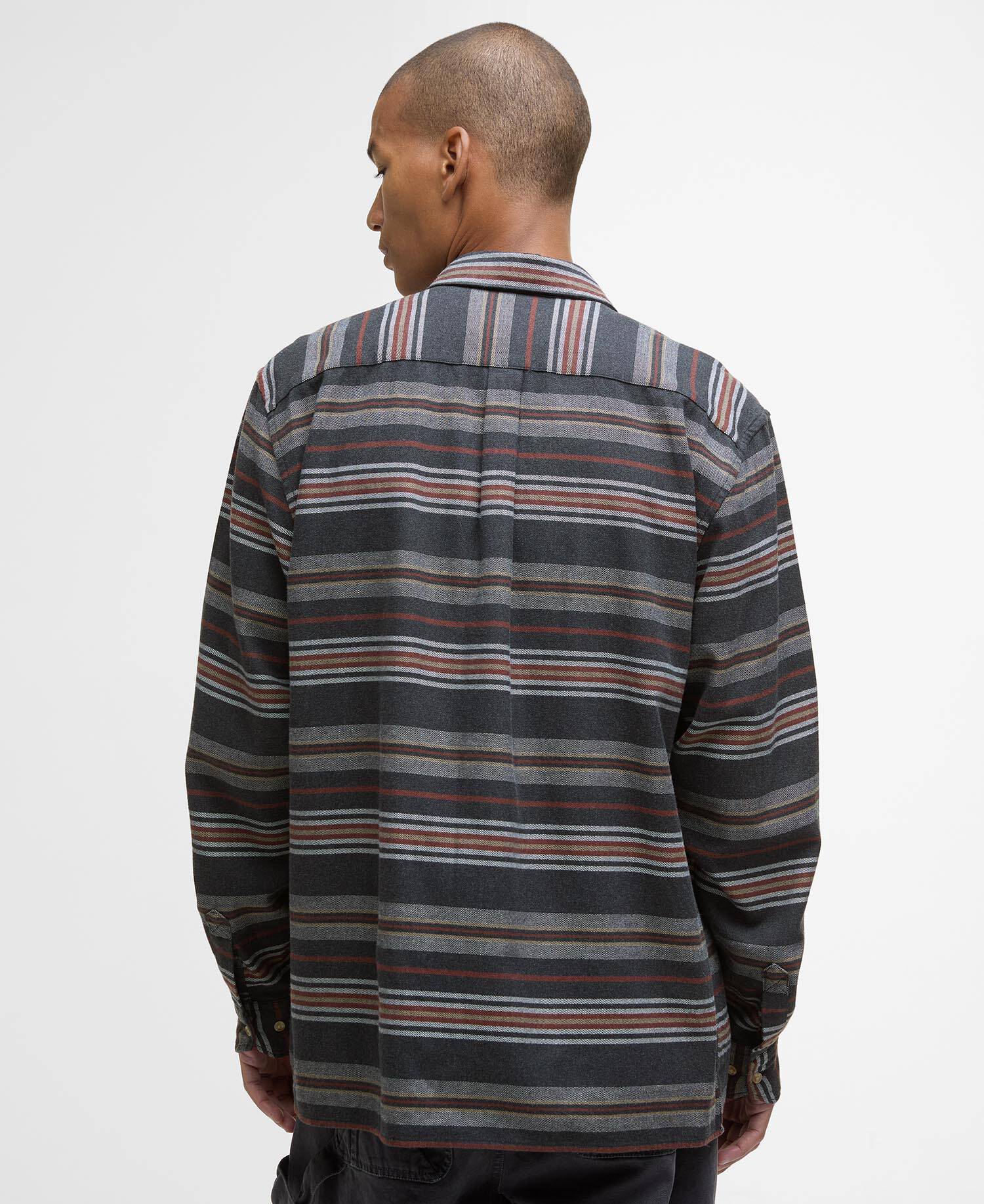 Bowscale Striped Relaxed Shirt Charcoal Marl image number 2