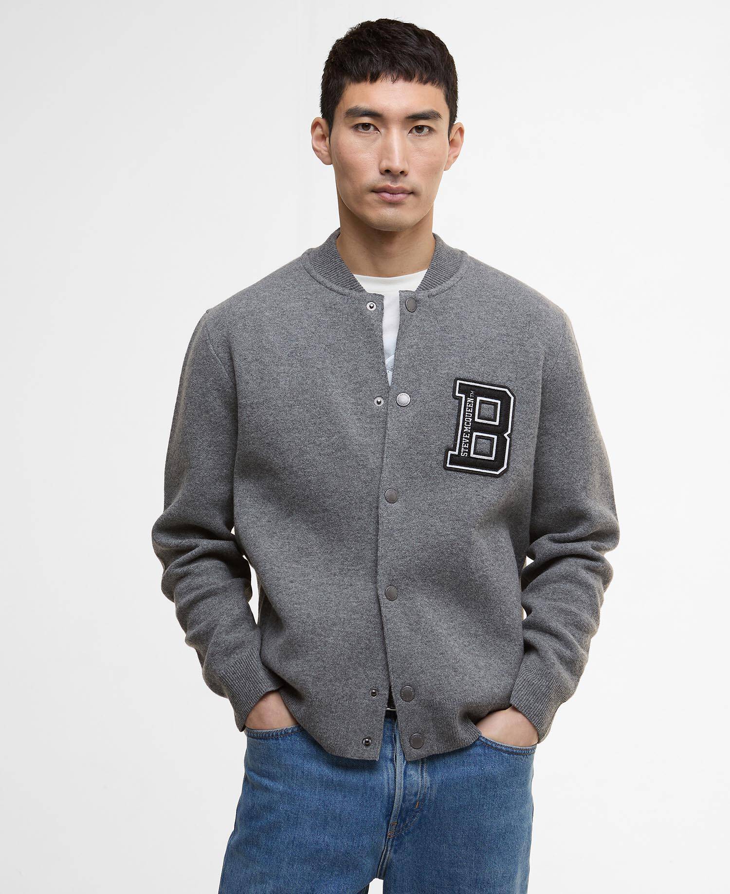 Letterman Knitted Bomber Jacket image number 0