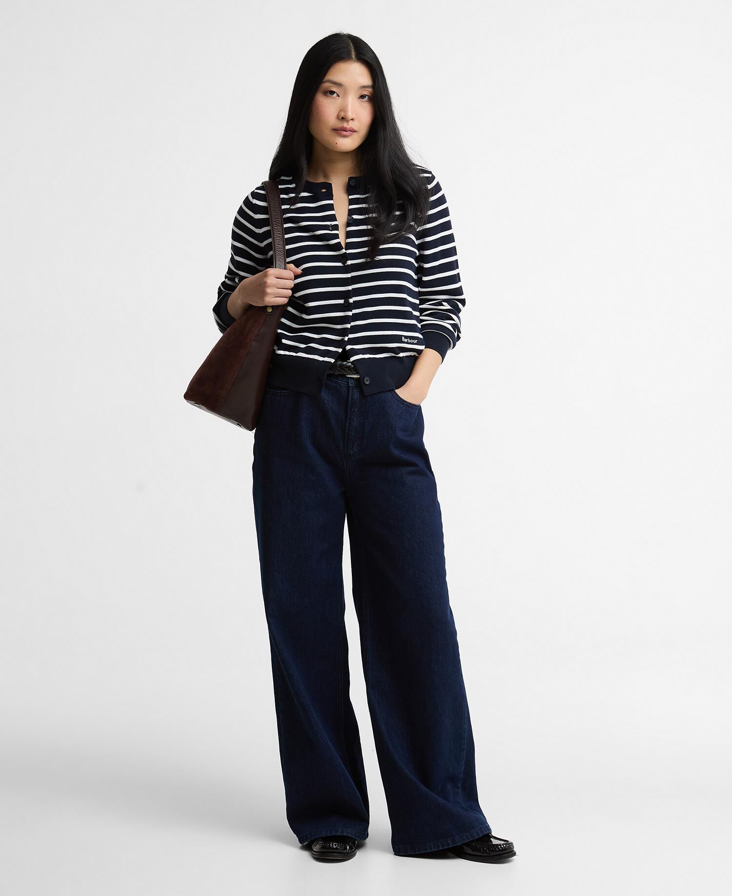 Cardigan Baiton Striped Dark Navy Stripe