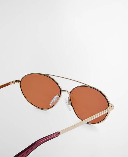 Oval Aviator Sunglasses Medium Gold