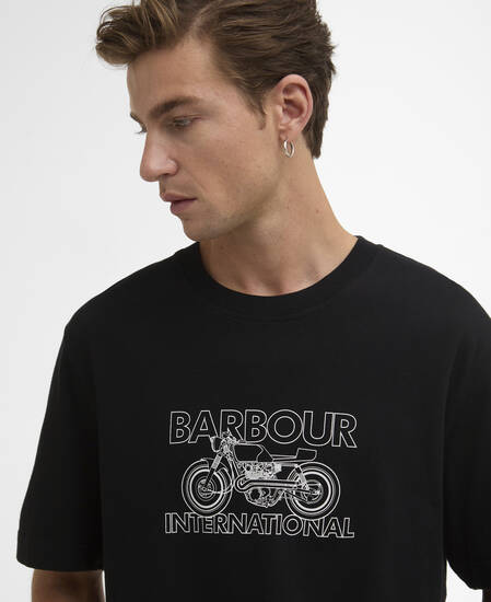 T-Shirt Cowl Motorbike Graphic Black