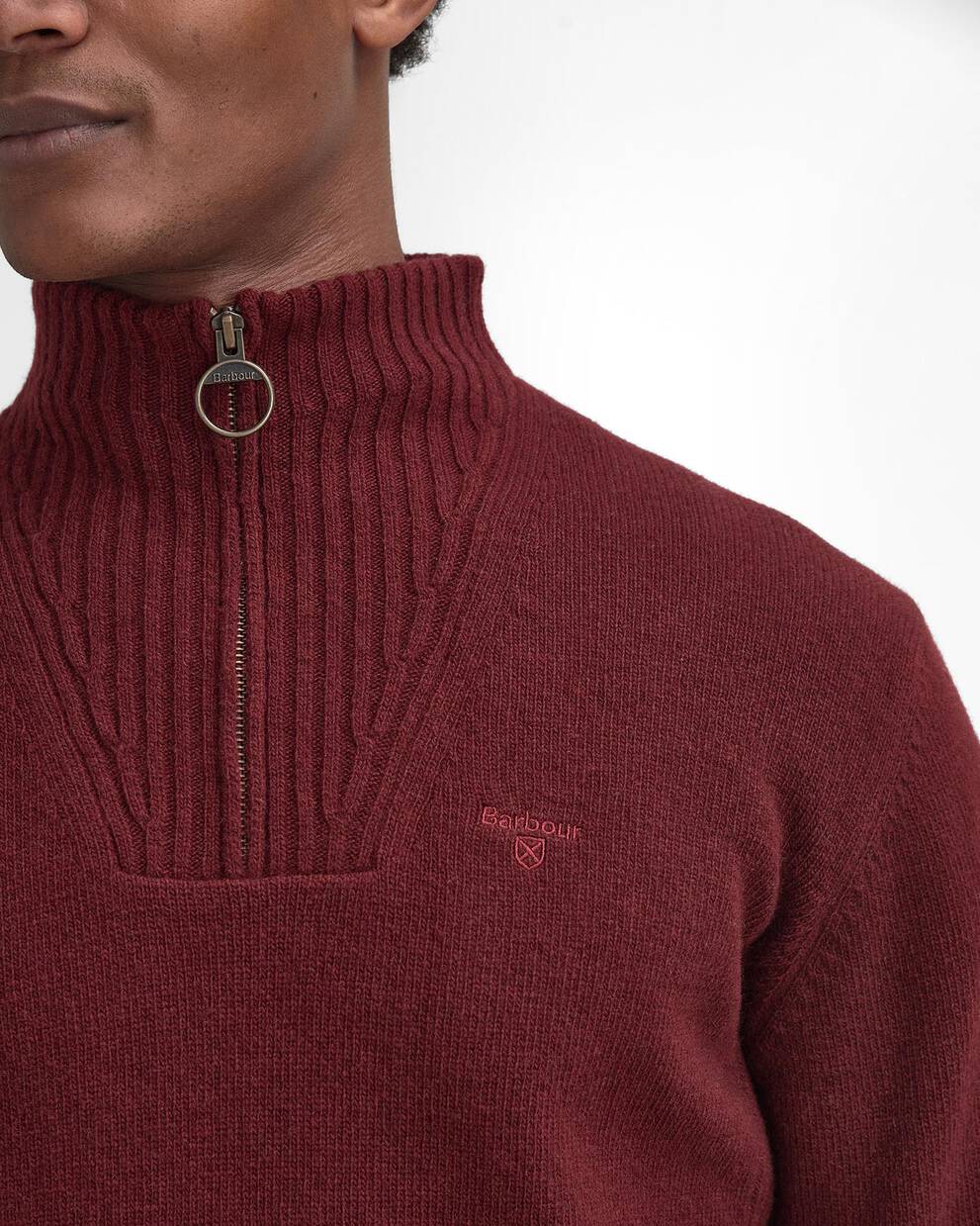 Maglione con mezza zip in lana d'agnello Essential