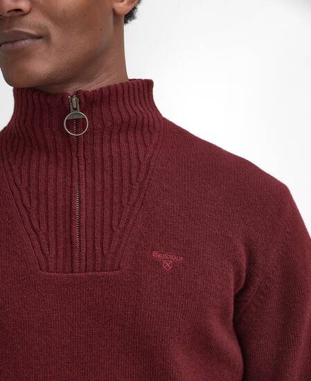 Essential Half-Zip Jumper Ruby