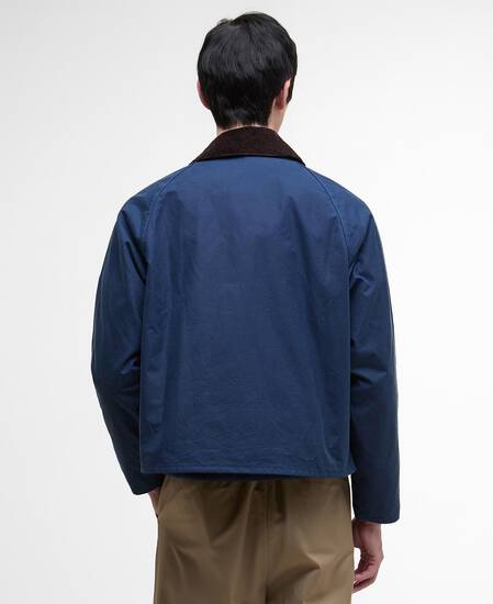 Spey Slim Waxed Jacket Washed Cobalt