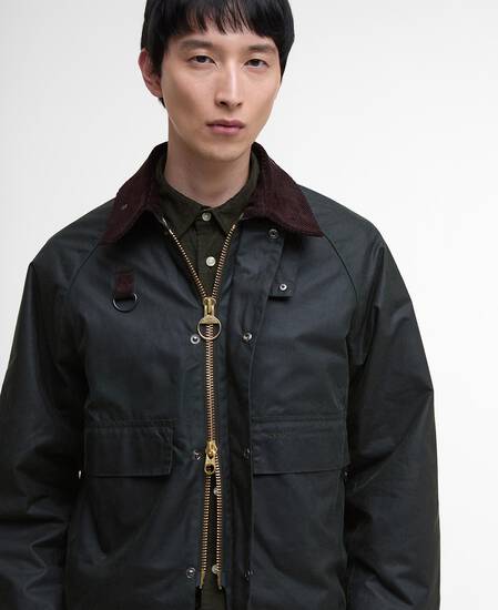 Modified Spey Waxed Jacket Sage