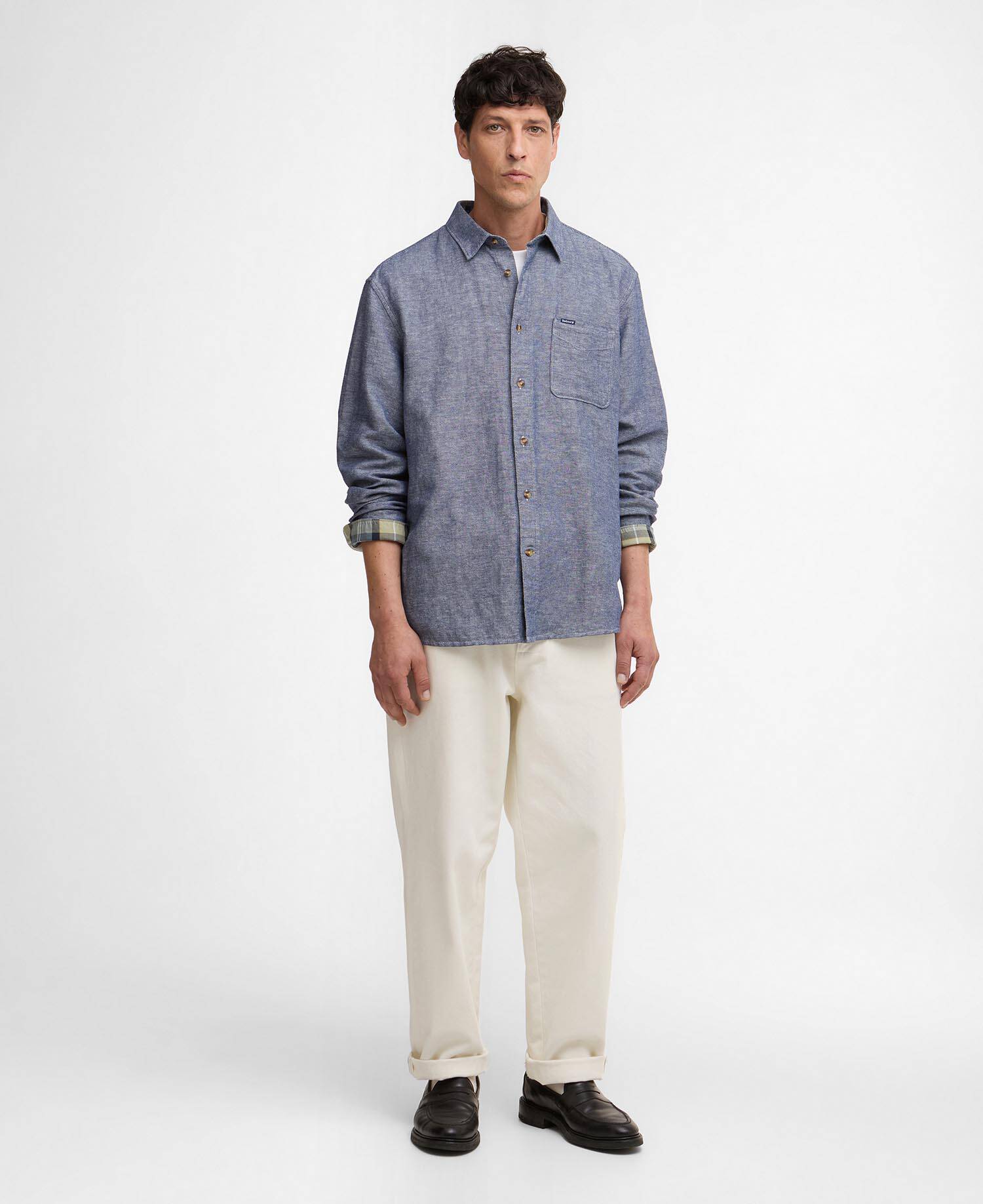 Bradden Linen Blend Relaxed Shirt Indigo image number 1