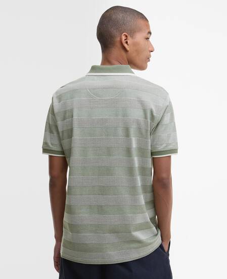 Branton Striped Polo Shirt Light Moss