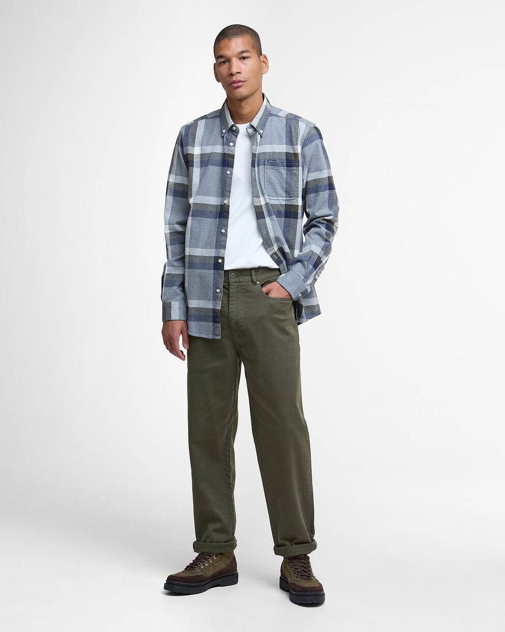 Washed Stretch Regular Trousers