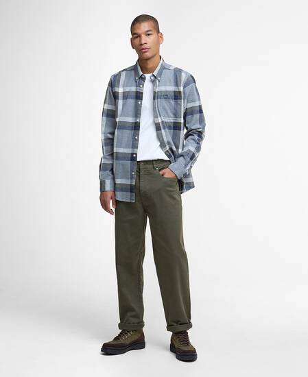 Pantaloni in tessuto stretch lavato dalla vestibilità regular Forest