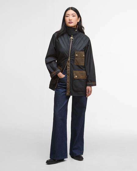 Wachsjacke Luella Black/Classic Tartan