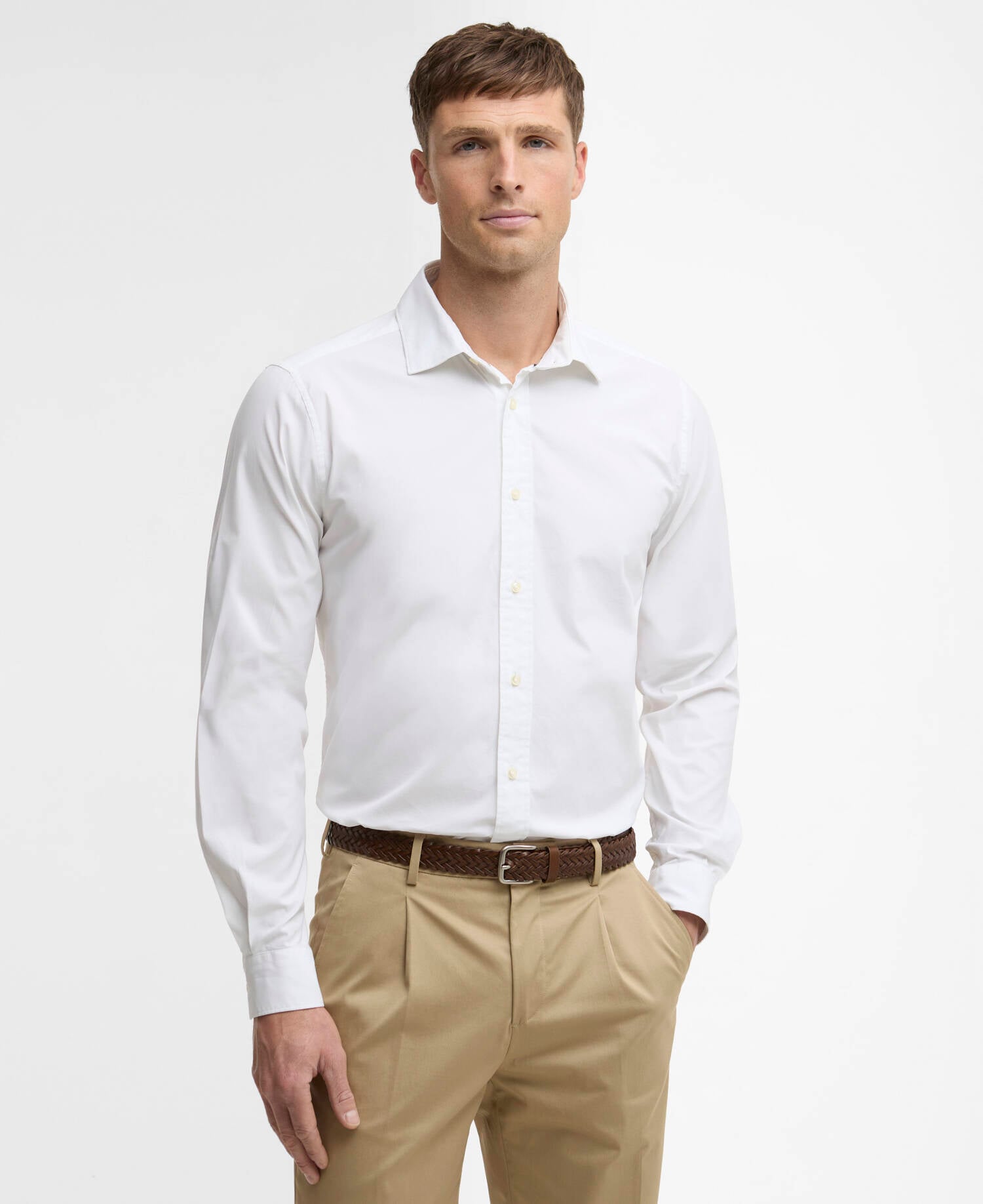 Westcroft Stretch Poplin Tailored Shirt White image number 0
