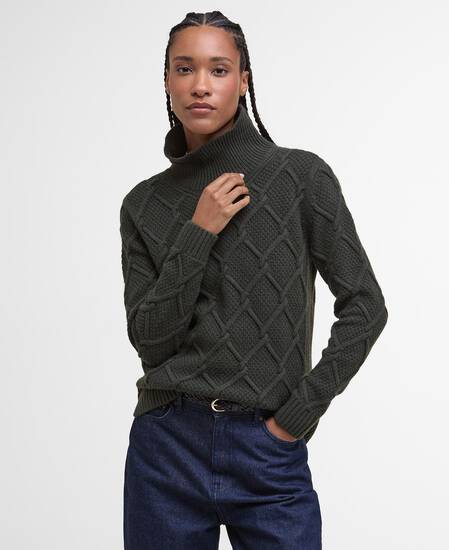 Burne Roll Neck Jumper Olive