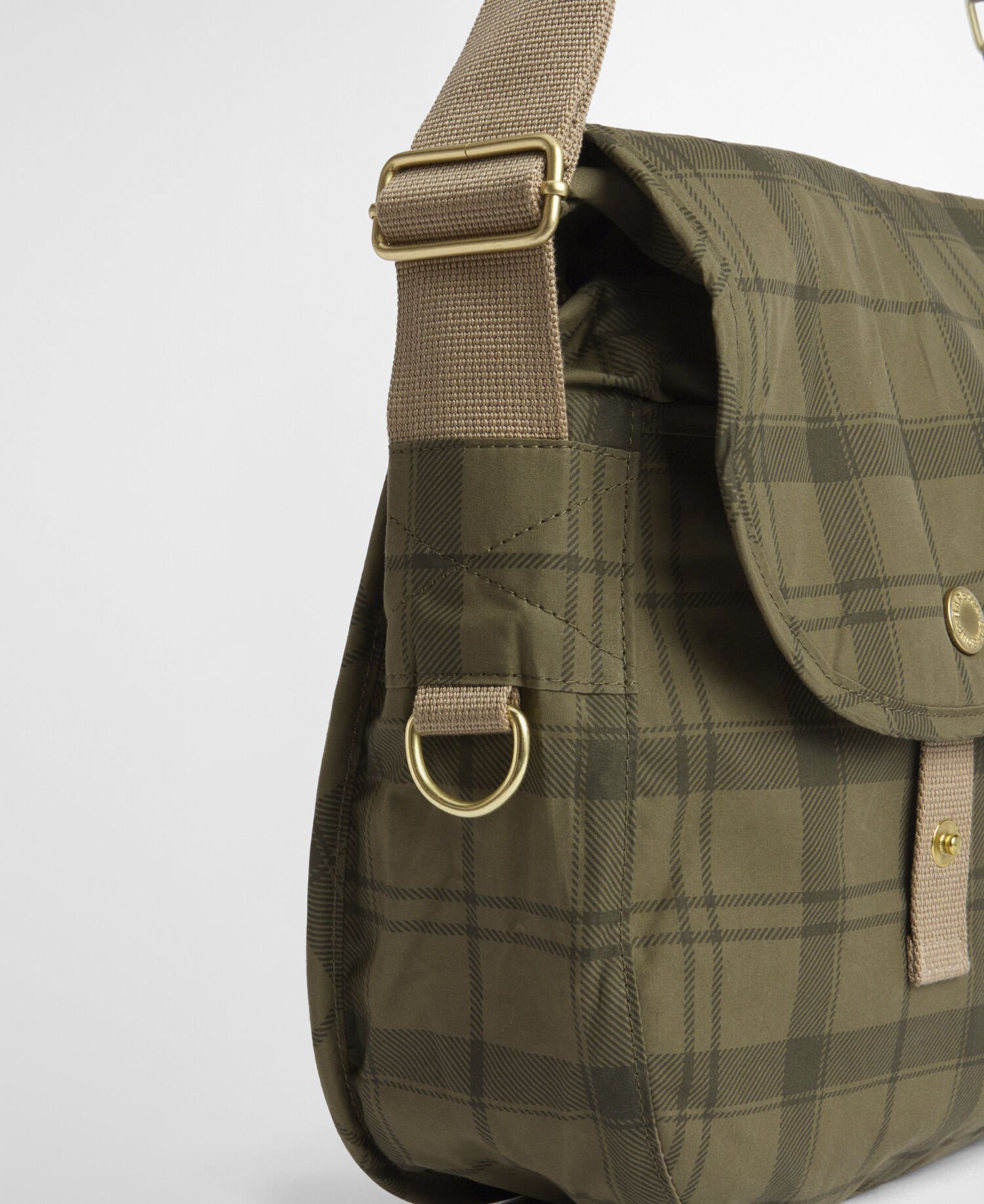 Transport Riever Crossbody Bag Dusky Green Tartan