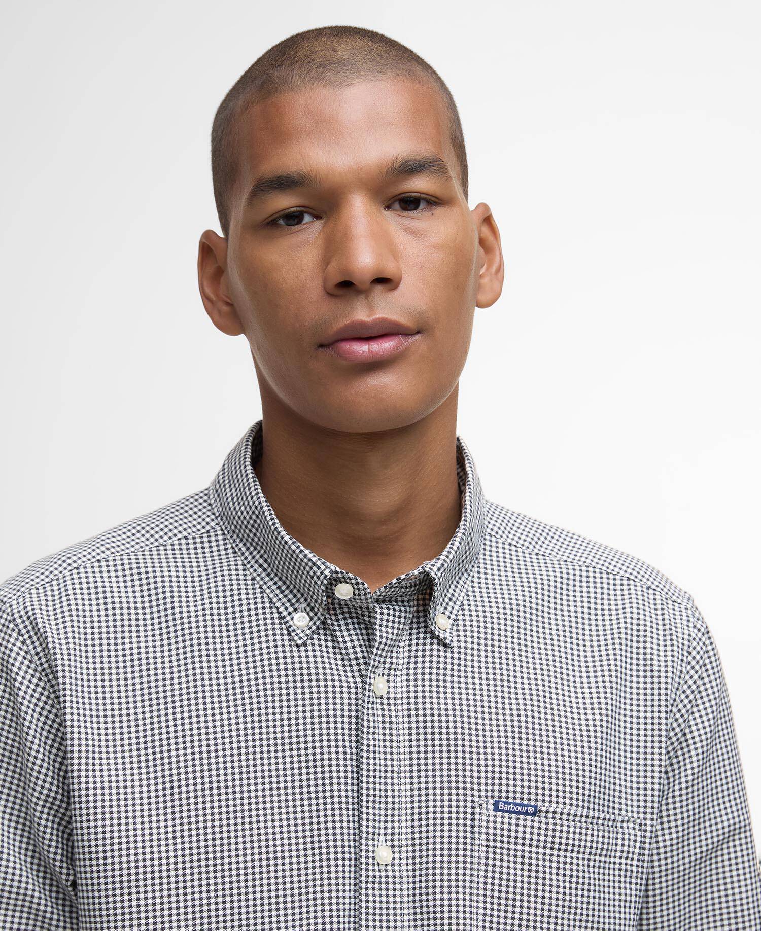 Halton Gingham Tailored Shirt Olive image number 3