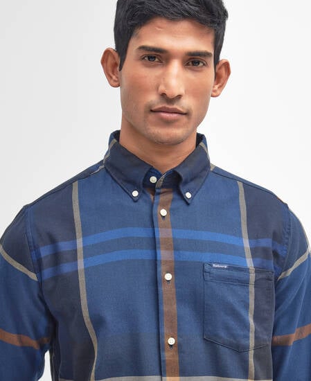 Dunoon Tailored Long-Sleeved Shirt Midnight Tartan