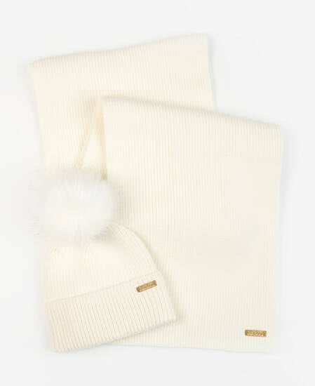 Mallory Beanie & Scarf Gift Set Optic White