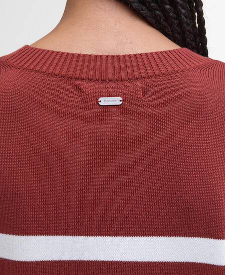 Demi Striped Crew Neck Jumper Burnt Henna Stripe