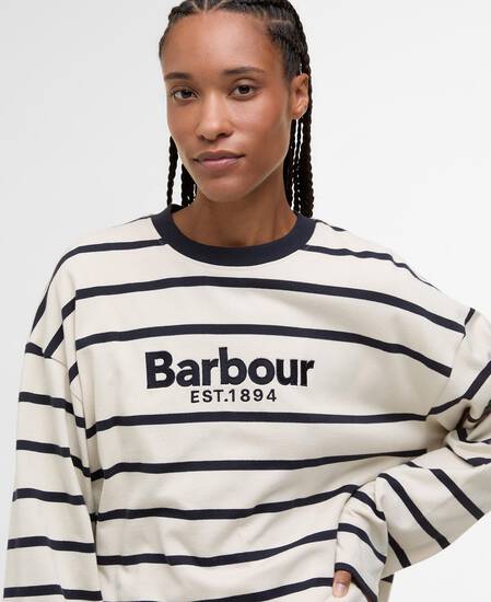 Maeve Top Ecru/Dark Navy Stripe
