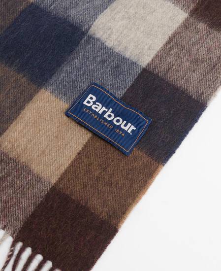 Large Tattersall Scarf Midnight Oak Large Tattersall Scarf Midnight Oak