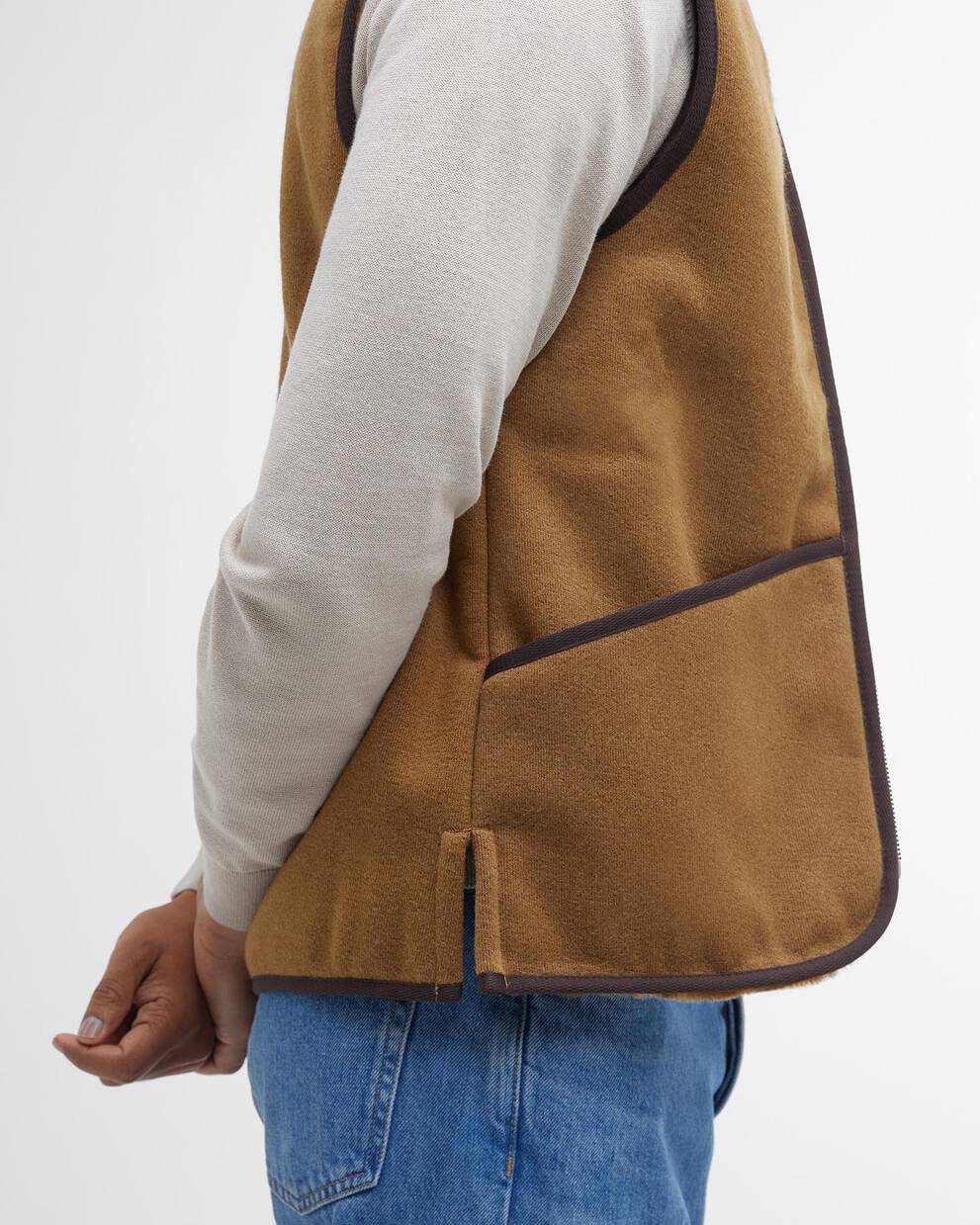 Gilet/fodera in pile caldo con cerniera