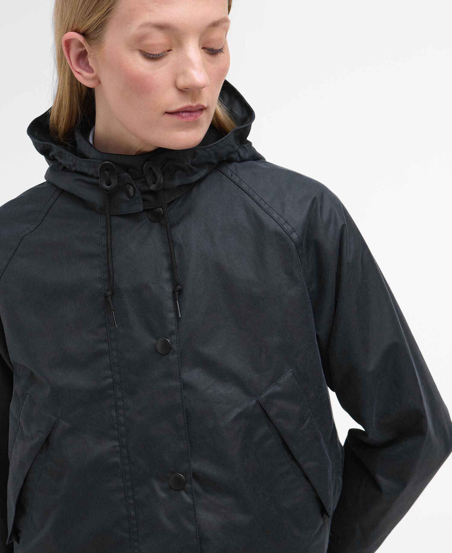 Barbour for Margaret Howell Women's Transport Waxed Jacket Dark Navy image number 3