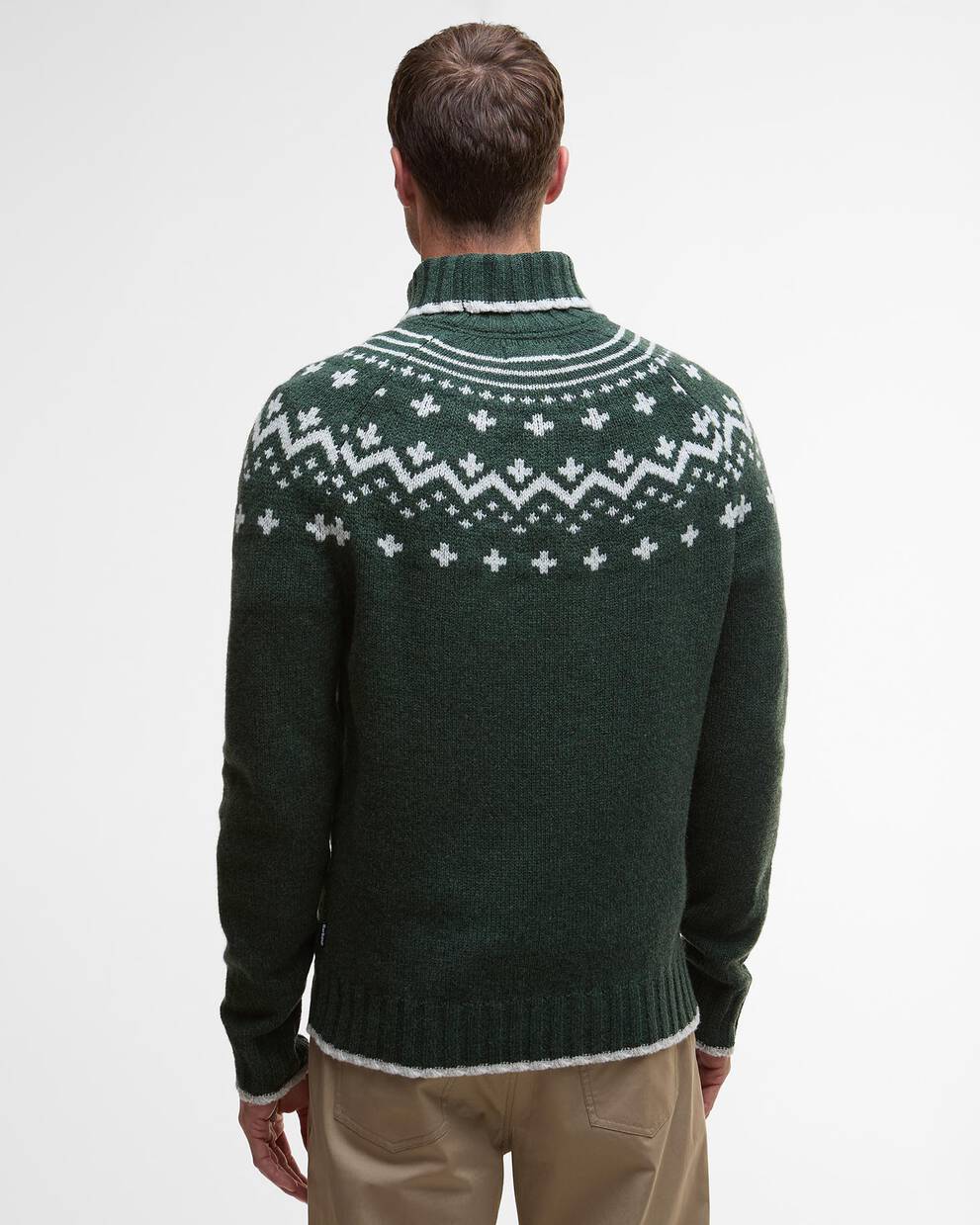 Maglione Hewton con collo alto con risvolto e motivo Fair Isle